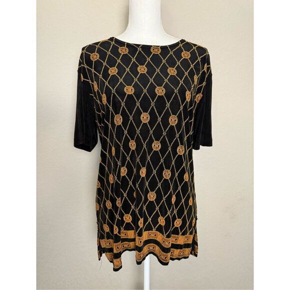 D&G Logo Gold Chain Style Short Sleeve Shirt M/L - Picture 1 of 7